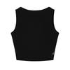 Fila Archive Series Soft Breathable Skin-Friendly Wrinkle-Resistant Fashionable Versatile Slim Fit Sleeveless Crop Top Women Tops Black F11W527101FBK