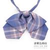 Jk Feminino Estilo Universitário Xadrez Japonês Roxo Preguiçoso Gravata Pequena Camisa Uniforme Estudante Ins Masculino E Feminino Moda Gravata Borboleta Curta