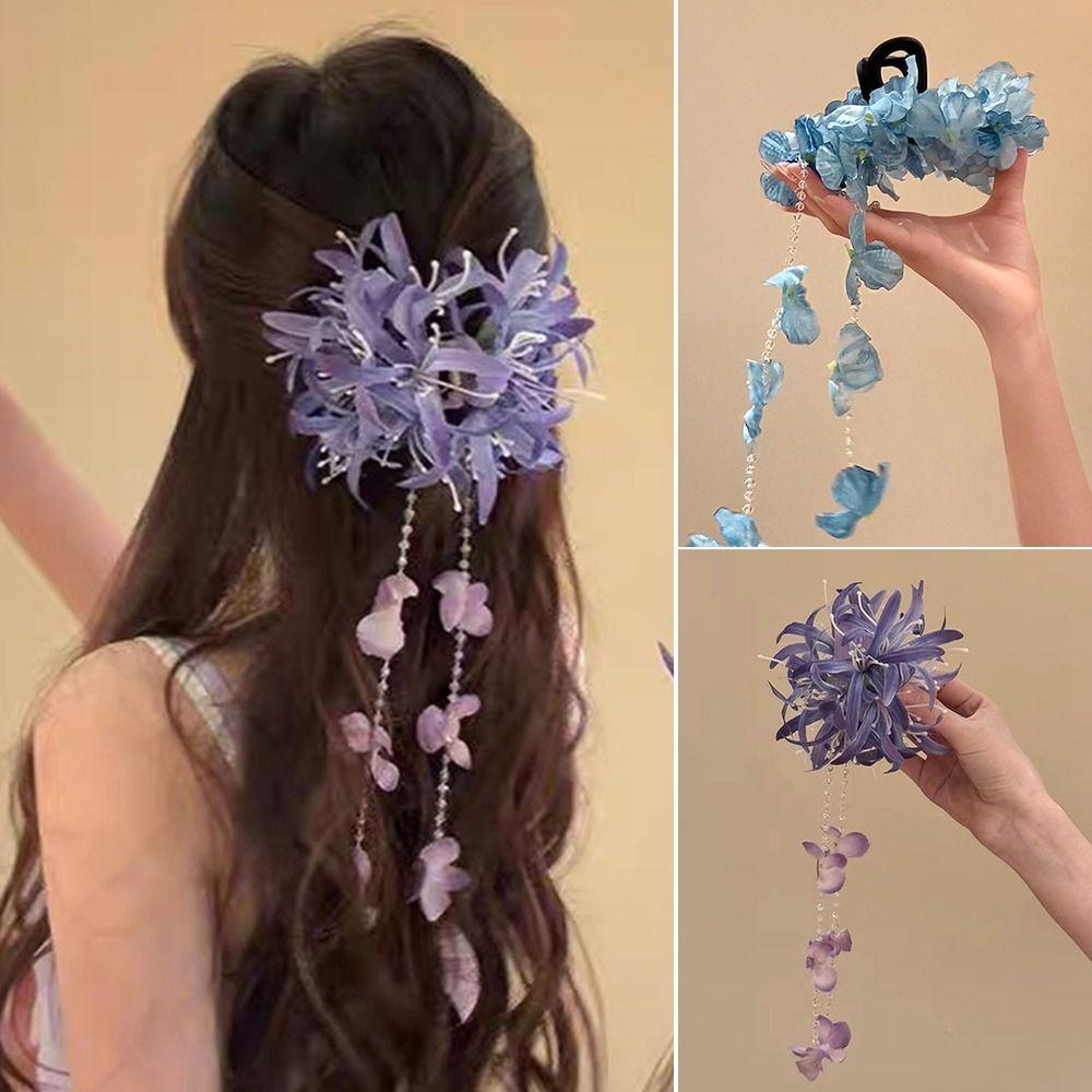 

Заколка для волосся у китайському стилі з квіткою гортензії, богемська заколка з квіткою, заколка для волосся style 2