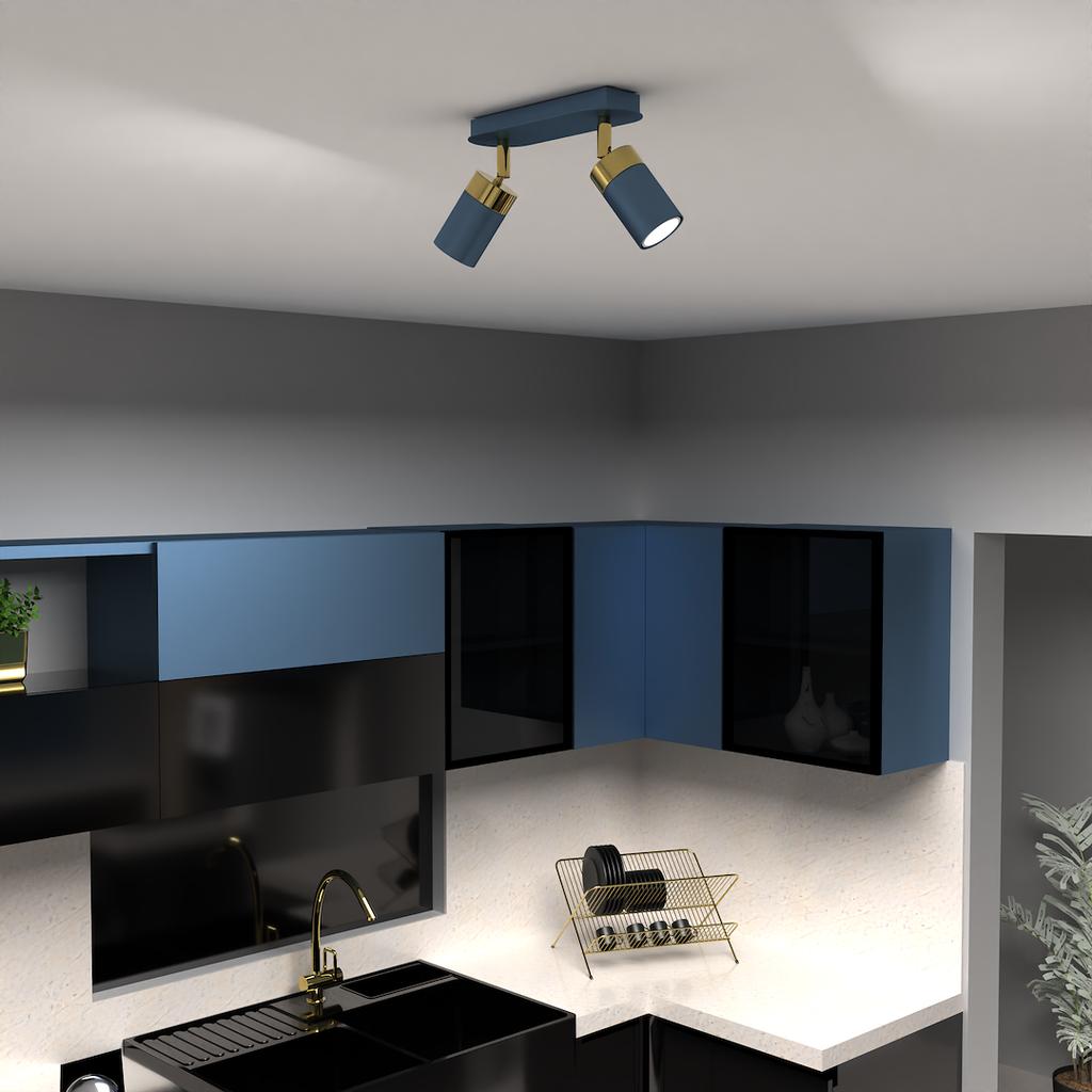 Joker Navy Blue/Gold 2Xgu10 Ceiling Lamp