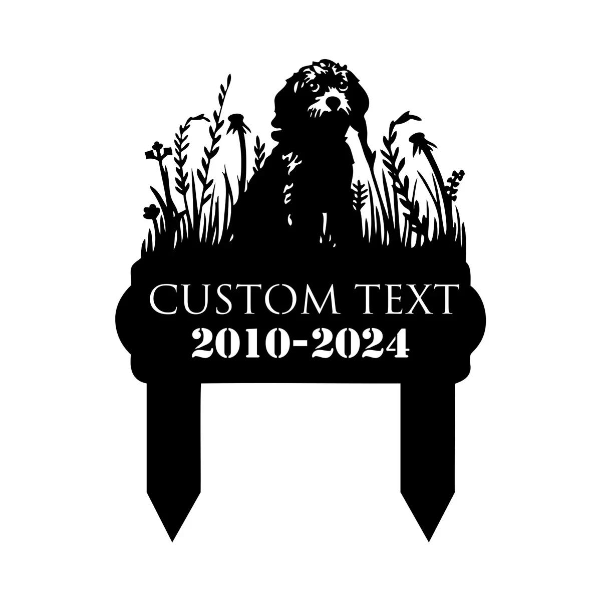 

Personalized Pet Memorial Garden Stake, Custom Dog Grave Marker Weatherproof Metal Sign for Yard