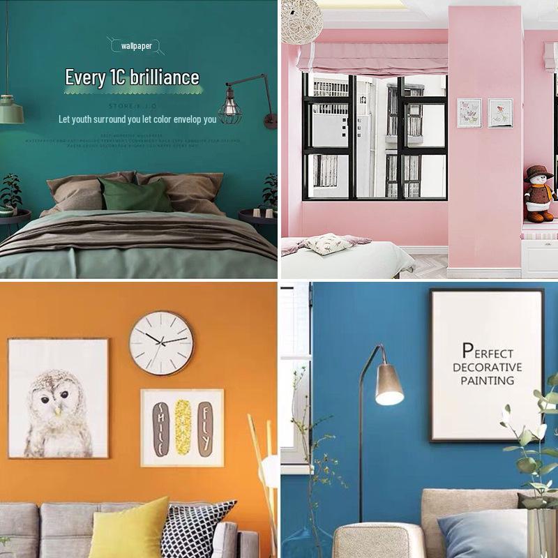 Self-Adhesive Waterproof Wall Stickers for Bedroom & Living Room - Thickened, Solid Color, Moisture-Proof, Ideal for Walls & Cupboards