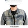 Xintang Men's Loose Casual Denim Jacket with Lapel and Feature Print for Spring & Autumn 2025