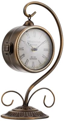 Akizuki Boeki Table Clock Bronze KENSINGTON W16 X D12 X H28cm Station Clock Hanging Table Clock Double-sided 1520-10