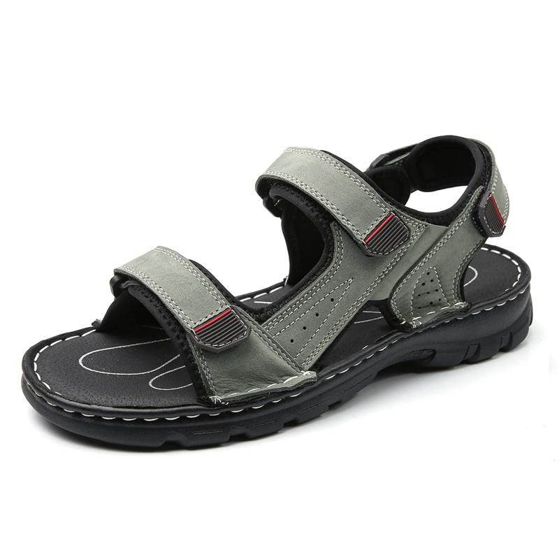 Summer Outdoor Sandals For Men Leather Sandals Plus Size 38-48 Summer Shoes For Men Breathable Sport Beach Sandale Homme