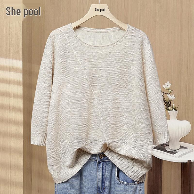 Women s Irregular Patchwork Knit Top M