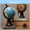 Resin Globe Clock Desk Decor For Home Office Living Room Creative Decoration Gift