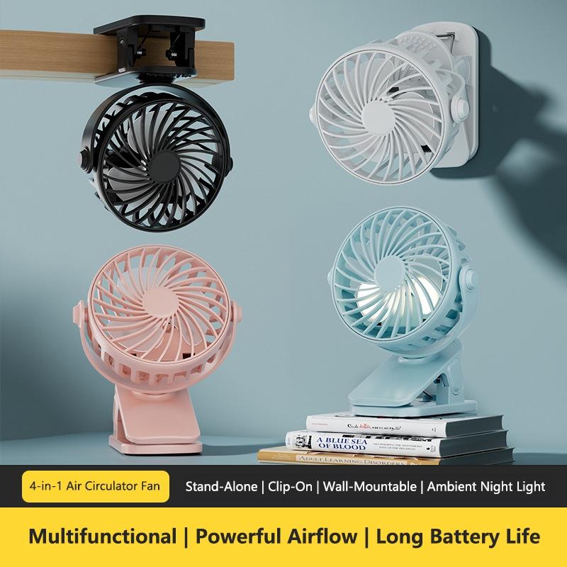 Xiaomi Portable Electric Fan 720° Rotating Hanging Clip Fan With Night Light Rechargeable Air Cooler For Outdoor Camping Fan