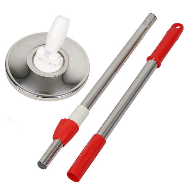 Effort-Saving Telescopic Spin Mop Pole - Stainless Steel, Hand-Free, Extended, and Thickened