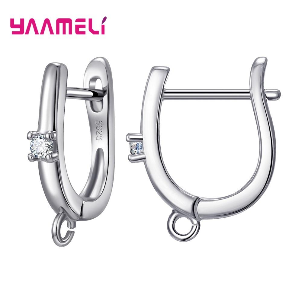 Echte 100% S925 Sterling Silber Schmuckkomponenten Ohrringe Hebelverschluss Ohrhaken Teile Zubehör Handgefertigte Materialien