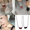 Romance Love Heart Enamel Necklace Pendant Adjustable Chain Choker Jewelry Accessory for Stylish Women and Teens  Red