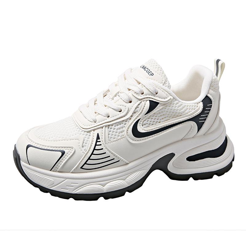 

JOZHAMTA Размер 35-40 Женские кроссовки Кожаные сетчатые туфли на высоком каблуке для женщин Повседневная обувь на шнуровке Модная обувь на платформе Тренд 40