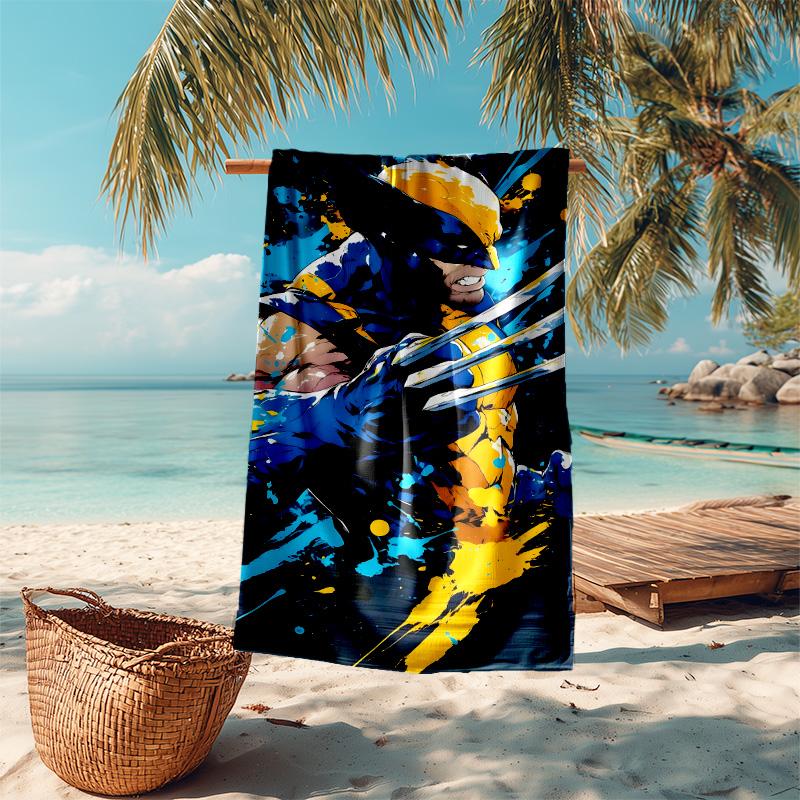 1pc Wolverine Action Pose Marvel Beach Towels Quick Dry Towel Sand Beach Towels Pool for Travel Swim Pool. B73104