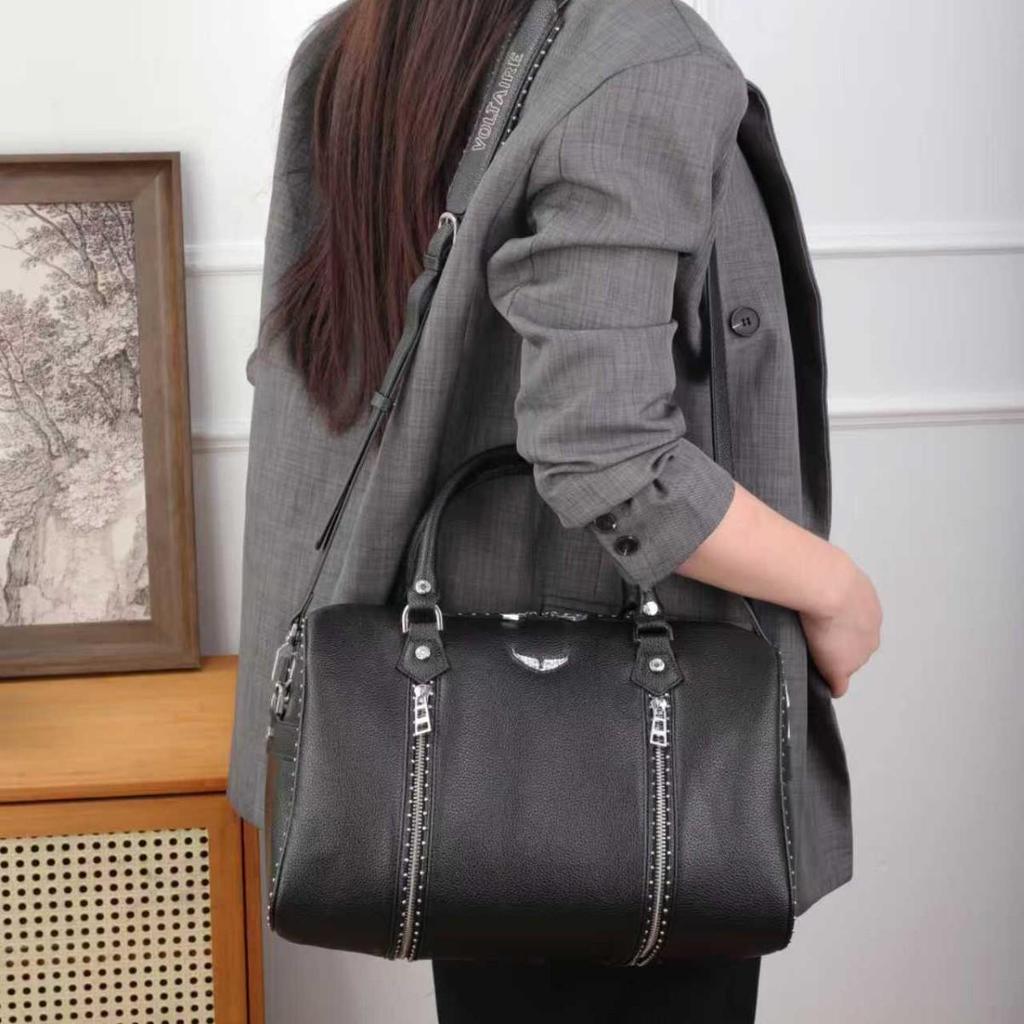 2025 ZV Fashion Women's Studded Boston Crossbody Handbag