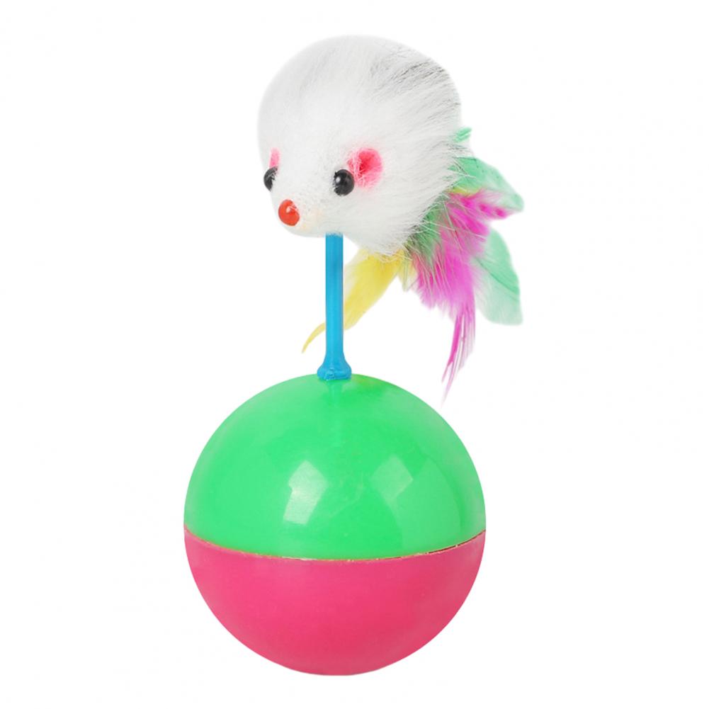 Feather Mouse Toy for Cats Cat Toy Ball with Feathered Mouse for Indoor Exercise Entertainment Funny Game Mouse Toy for Cats