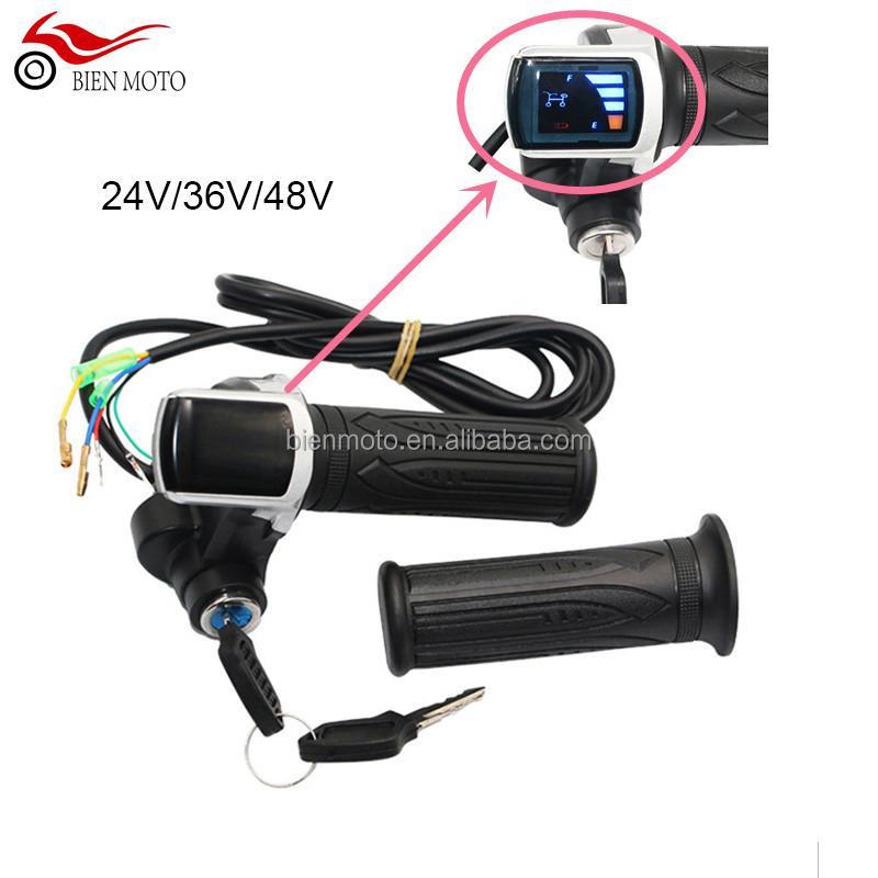 Electric Vehicle LCD Display Panel Thumb Throttle Voltage Key Lock Power Switch for Electric Bike/Scooter/Ebike Accessories