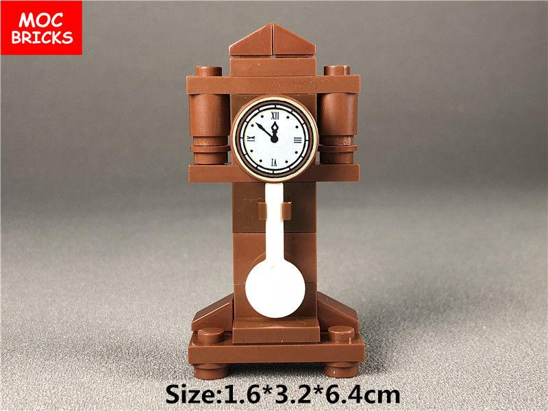2sets/lot MOC Bricks DIY Family Grandfather Clock Action figure Educational Building Blocks Gifts Dolls Toys for children