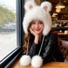 Windproof Winter Plush Hat Cartoon Ear Protection Cap Lei Feng Cap Rabbit Ear Warmer Hat  Women