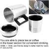 Qiilu Heated Travel Mug 12V Electric Car Kettle Boiler Stainless Steel Heating Cup Coffee Tea Warmer Cup 350ML+150ML