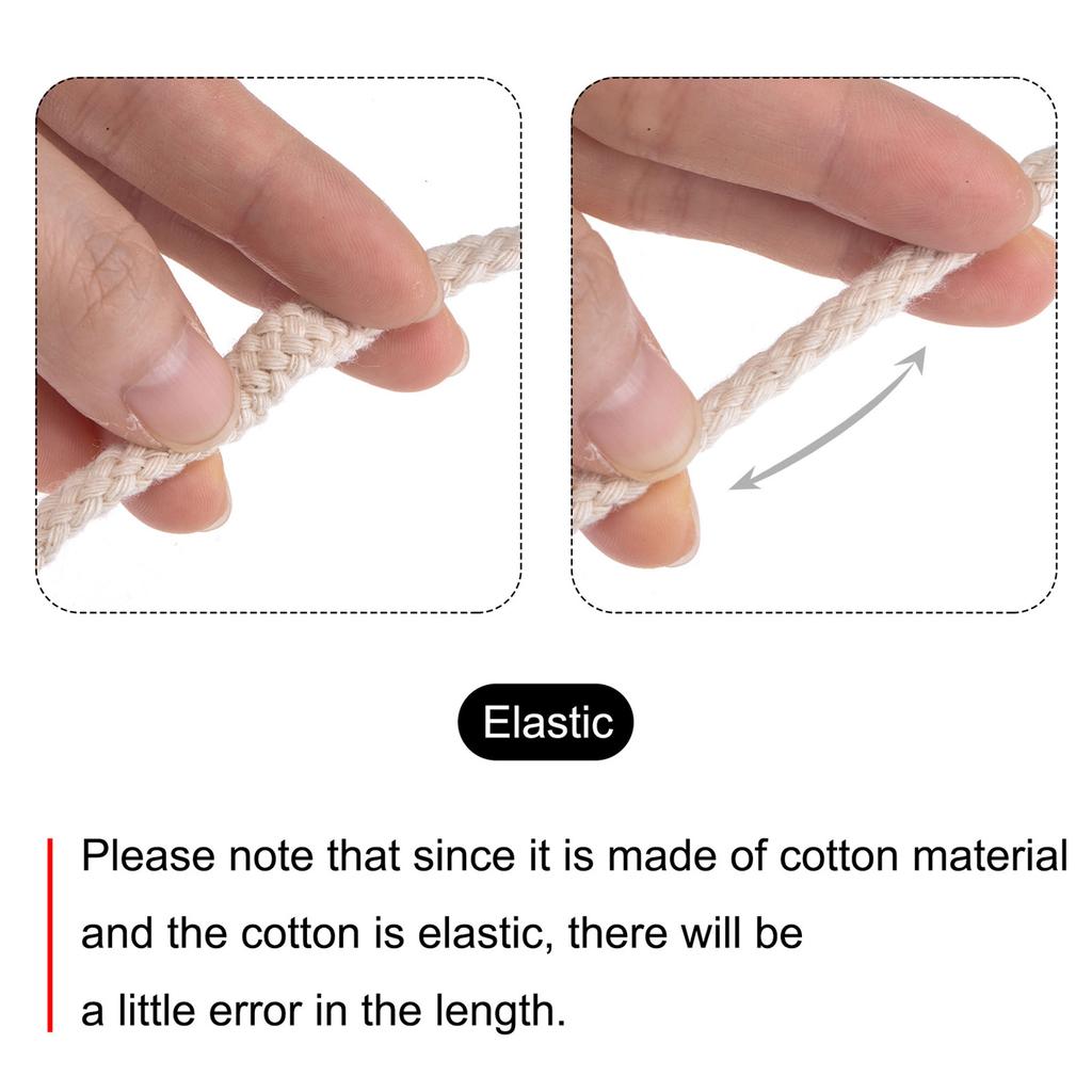 Cotton Oil Lamp Wick 6mm/7mm Diameter 5 Meter 16Ft/5 Meter 49Ft/10 Meter 32Ft for Alcohol Lamp Lighting White