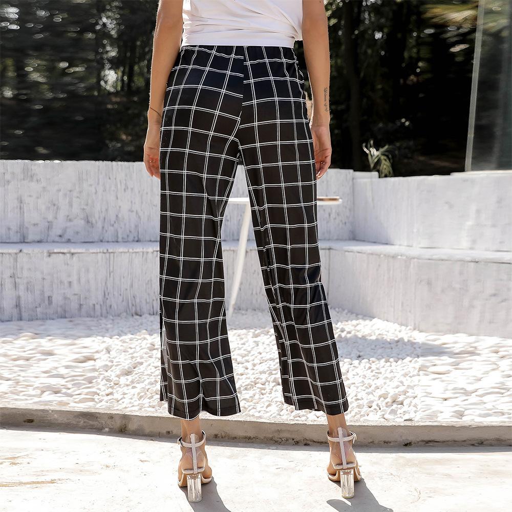 Split Elastic Waist Pants Zipper Bow 