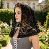 Lace Veil Short Veil with Binding Retro Gauze Shoulder-Length Single-Layer Exquisite Lace Elegant