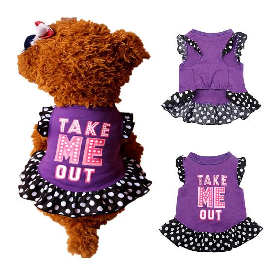 Yousheng Beautiful Heart Pattern Pet Dress Innovative Fine Knitted Cotton Dog Dress for Daily Wear