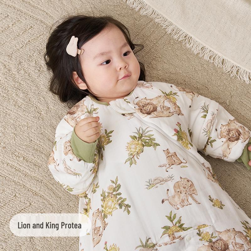Xiaoan Dan Baby Sleeping Bag: Autumn/Winter Bamboo-Cotton Quilted Anti-Kick One-Piece Leg Wrap