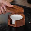 51/53/58mm Coffee Filter Paper Box Solid Wood Round Mocha Pot Filter Paper Box with Cover Lid Coffee Paper Filter Storage Box