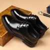 Men's summer hollow leather shoes Business casual formal shoes Breathable and comfortable lace sandals Dress shoes