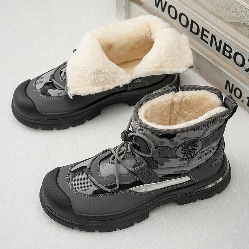 Men Snow Shoes Casual Winter Plush Warm Boots Platform Sneakers Male High Tops Cotton Shoes