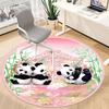 1pc Panda Decor Chair Carpet for Office, Round Polyester Mat, Indoor Decor for Office, Easycare Fabric, Washable Non-slip Area Carpet