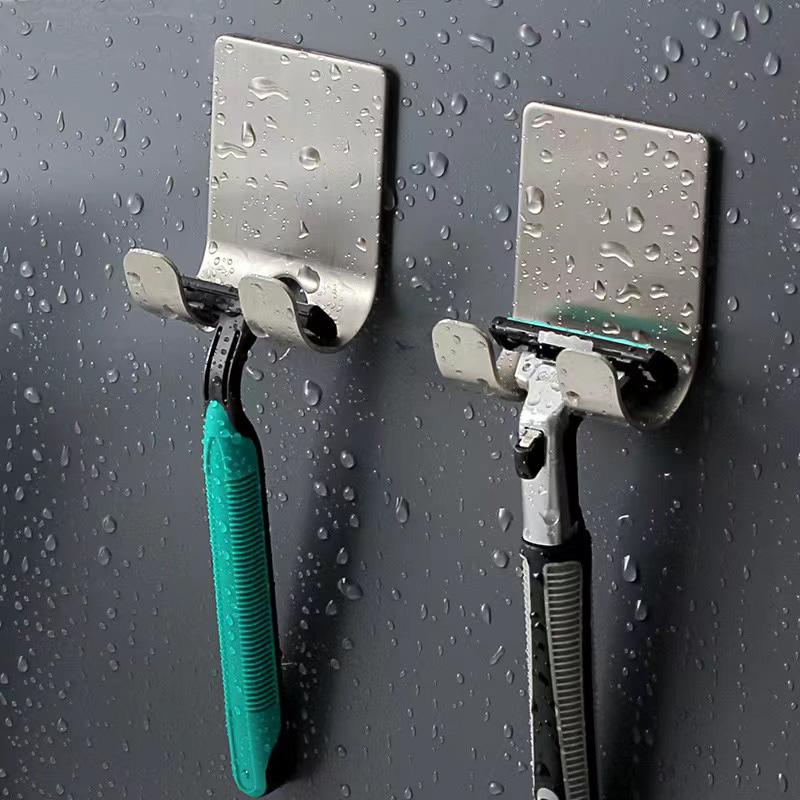 Bathroom Stainless Steel Razor Holder Storage Hook Wall Men Shaving Shaver Shelf Punch Free Razor RackBathroom Accessories
