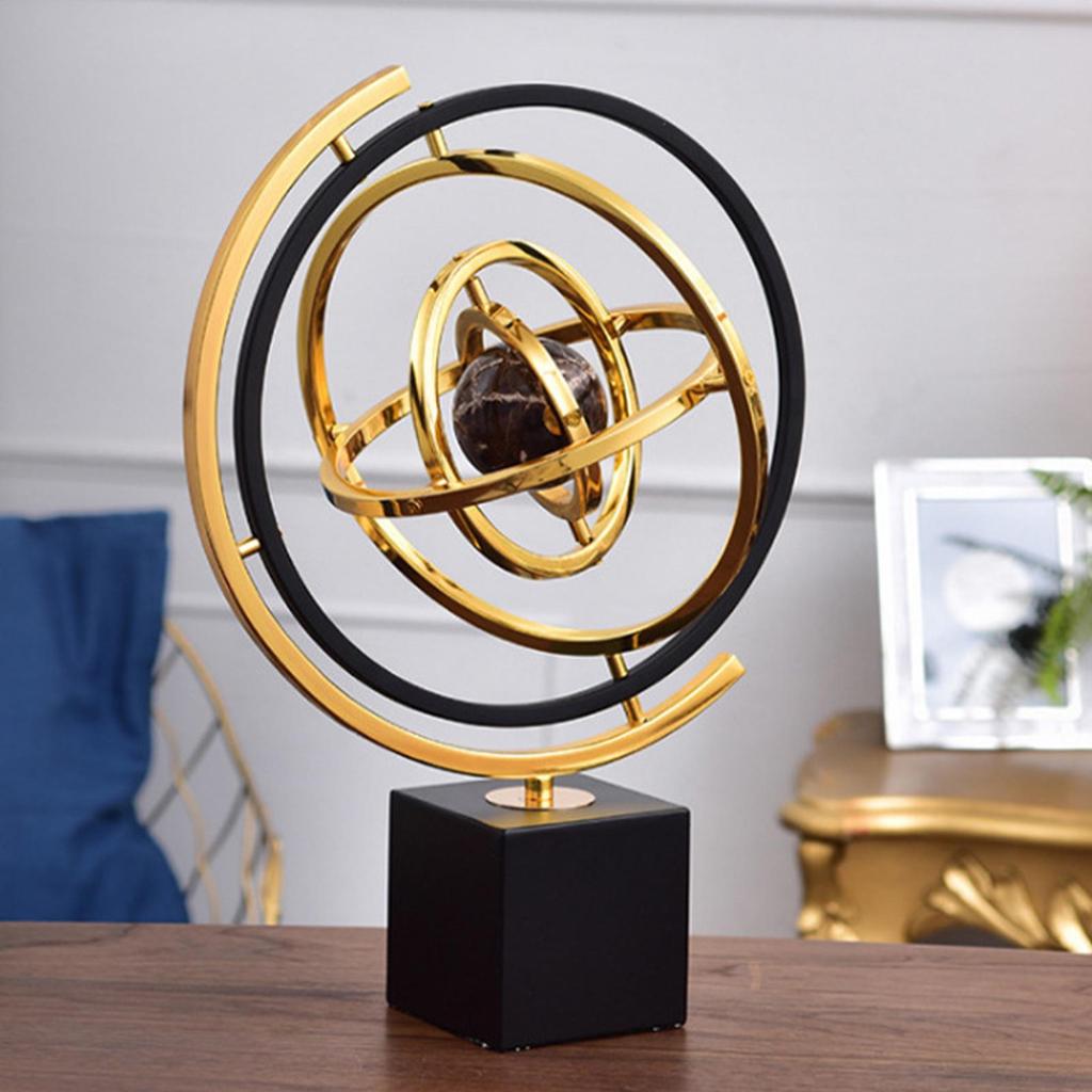 Rotating Globe for Desk Home Accent Modern Abstract Art Decor Rotating Tabletop Abstraction Globe for Living Room Bedroom Study