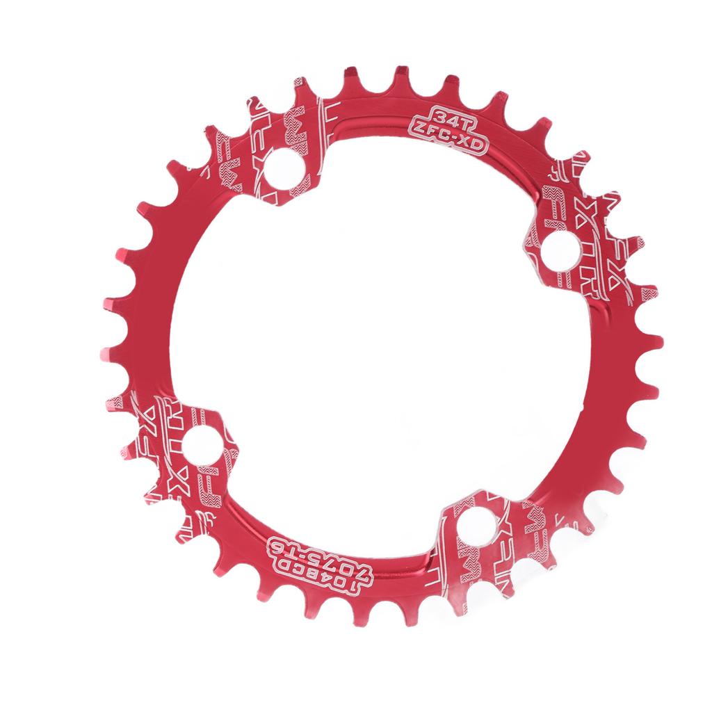 FMFXTR Bike Narrow Wide Chainring Bicycle 104 BCD 34T Round Single Chainring for Mountain Bicycle Road BikeRed