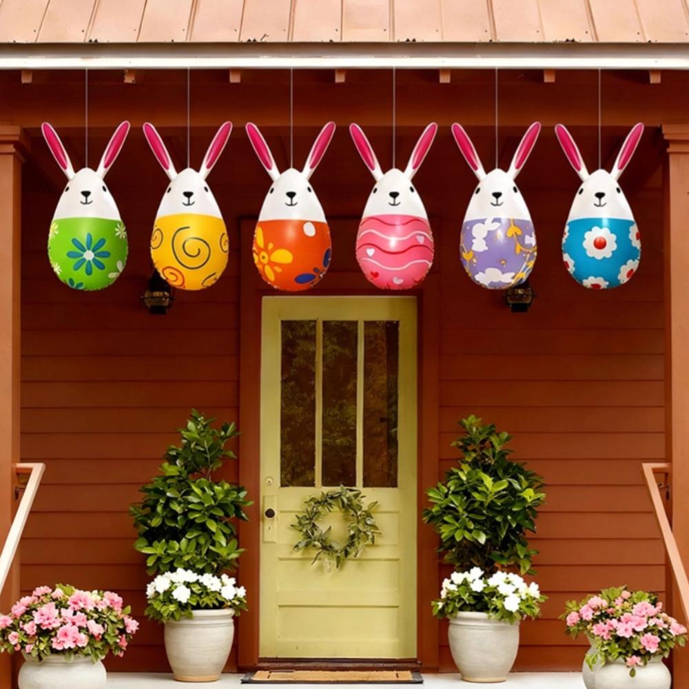 Easter Garden Decoration Giant Inflatable Bunny Egg Decorated Egg Inflatable Bright Easter Bunny Inflatable For Easter Holiday