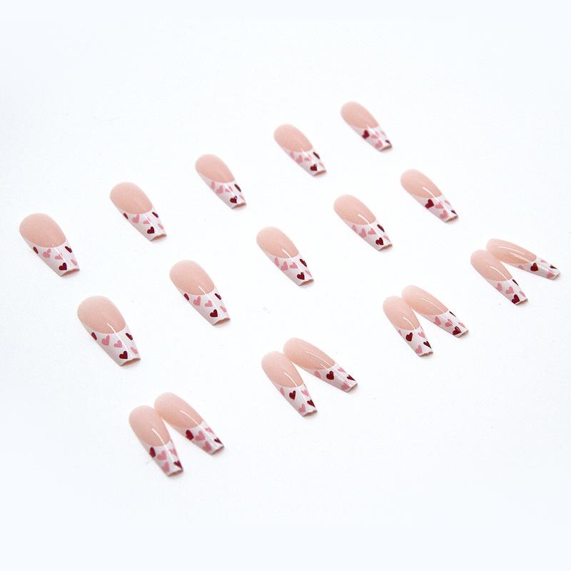 Wear Nail Art Nail Patch Valentine's Day Nail Art Piece French Nail Piece Love Nail Piece Long Love Nail Art