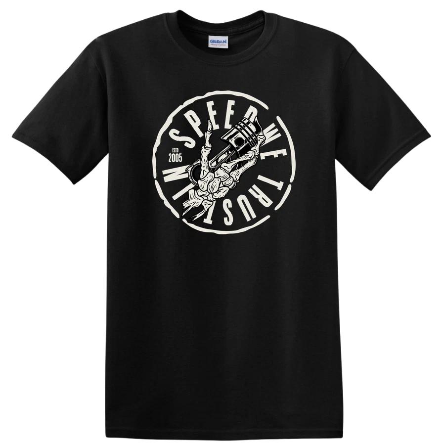 Skull Hand Holding Piston Graphic Vintage Biker T Shirt Cool Motorcycling Tee L