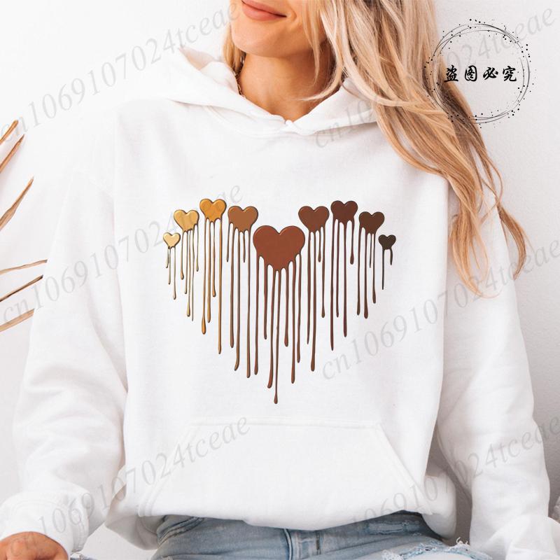Women Hoodies Tops Funny Heart Leopard Print Hoodie Fashion Clothing Casual Female Sweatshirts Heart Leopard Fashion Streetwear