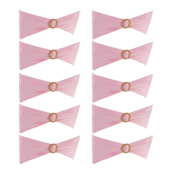 10 Pcs Chair Sashes Stretchy Chair Back Bands Chair Ties Bows with Buckle Slider for Wedding Party Hotels Banquet Decoration