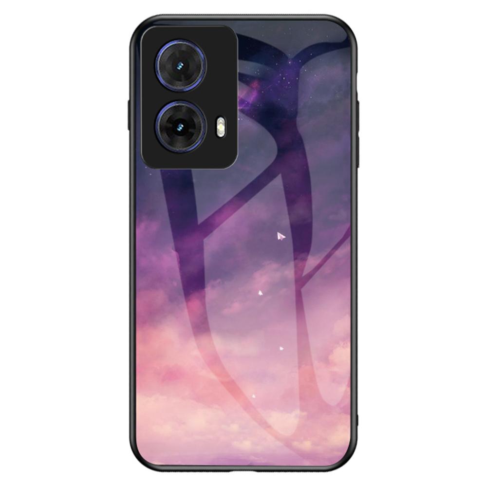 For Motorola Moto G85 5G/S50 Neo 5G Case Starry Sky Pattern Tempered Glass Phone Cover