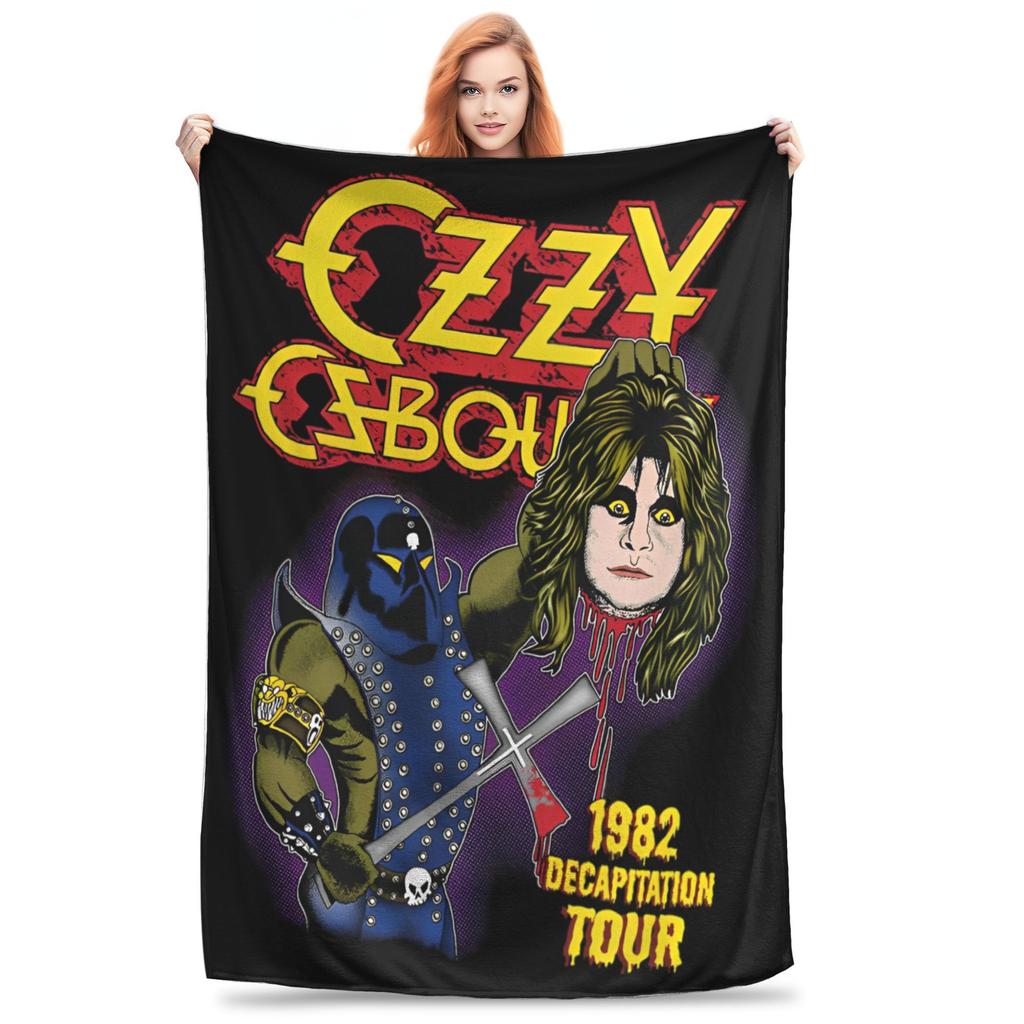 Black Sabbath Ozzy Osbourne Deka Back To The Beginning Tour Teplá plyšová přehozová deka Pro domácí dekoraci Cestování Kancelář Flanelová