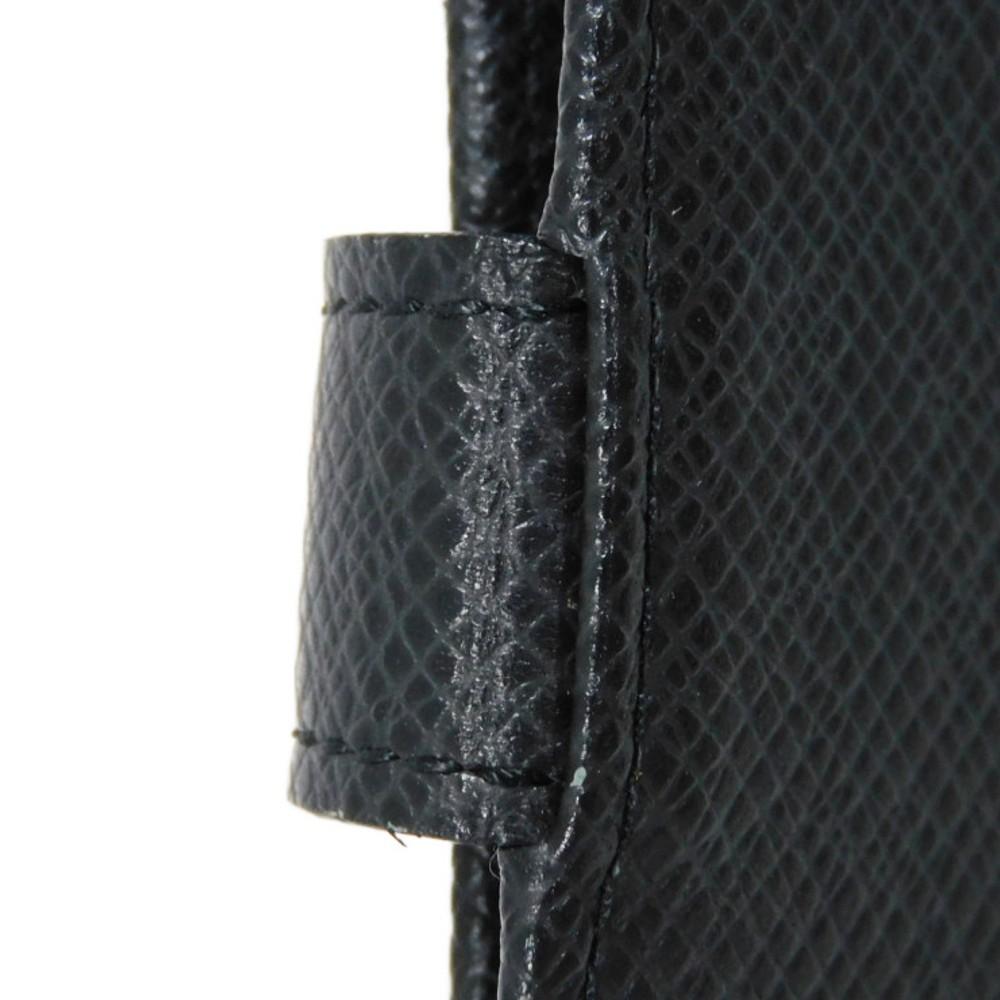 Used 12564 Agenda PM R20426 8001 LV Logo Charcoal Gray Diary with 6-hole Vuitton Card Case Taiga Ardoise Men's from