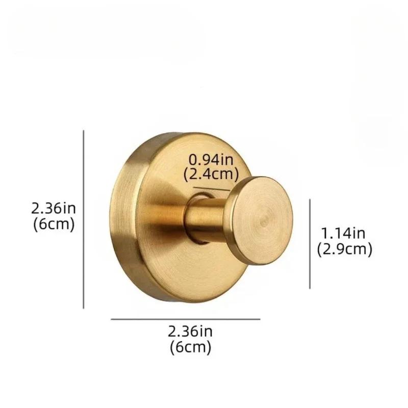 

Сверхпрочные самоклеящиеся крючки Металлические настенные вешалки для ванной комнаты, шкафа, современные круглые крючки для полотенец, сумок, органайзер для ванной комнаты золотой