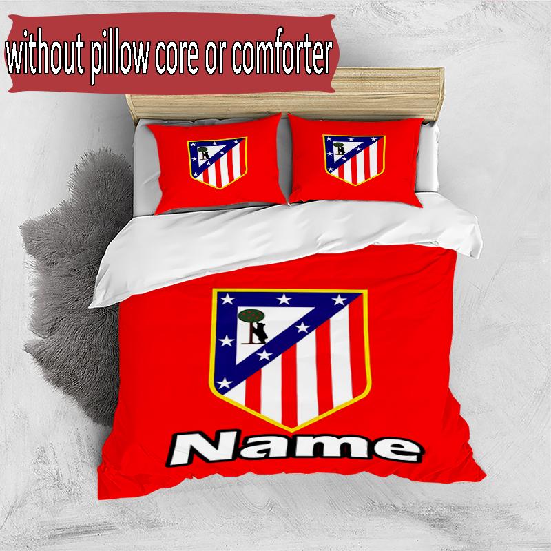 Set copripiumino 3 pezzi (1*Copripiumino + 2*Federe, Senza Nucleo), Set Biancheria da Letto con Nome Personalizzato e Motivo Squadra di Calcio, Decorazione Camera da Letto per la Casa Regalo