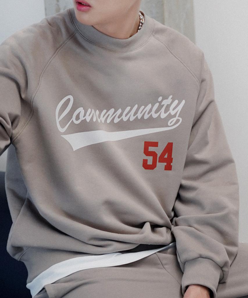 Deomail [Set]Community 54 Sweat Shirts Pants - Brown