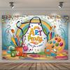 One Magnificent Art-themed Party Backdrop Banner, Featuring a Color-coordinated Polyester Wall Decoration Design.