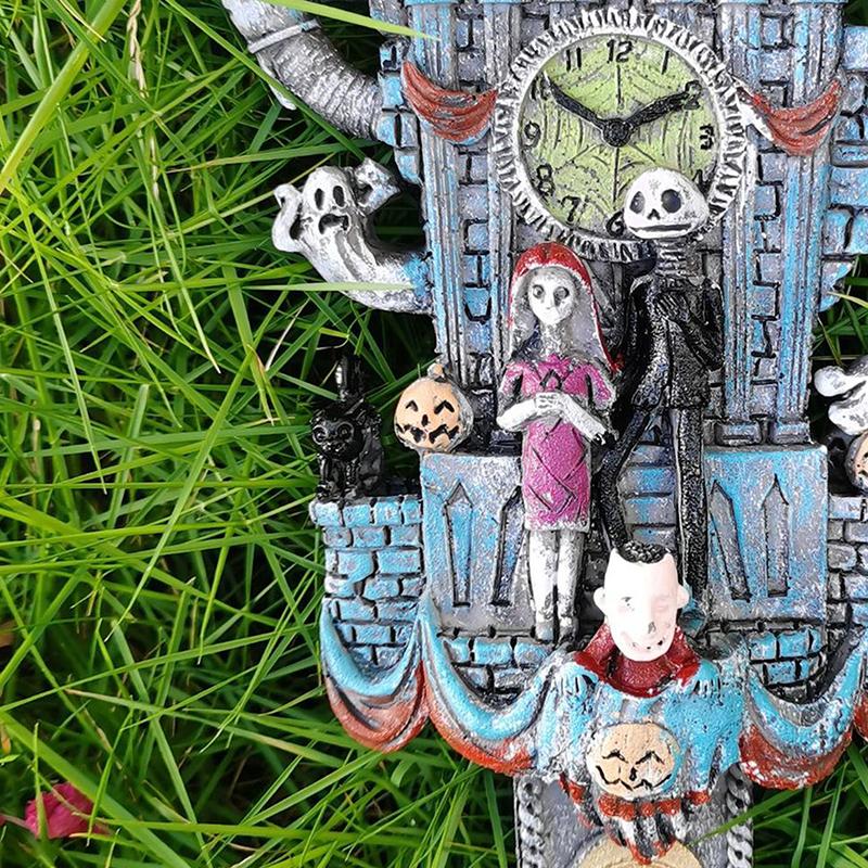 Halloween Forest House Clock Synthetic Resin Halloween Cuckoo Clock for Halloween Party Decoration