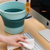 5/10L Folding Portable Bucket with Cover Car Wash Fishing Bathroom Tool Silicone Bucket Outdoor Camping Household Supplies