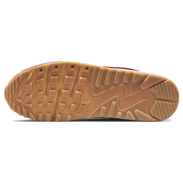 Nike Air Max 90 Premium Gym Red Men Sneakers Habanero-Red Smoke-Grey Pale-Ivory DH4621-600